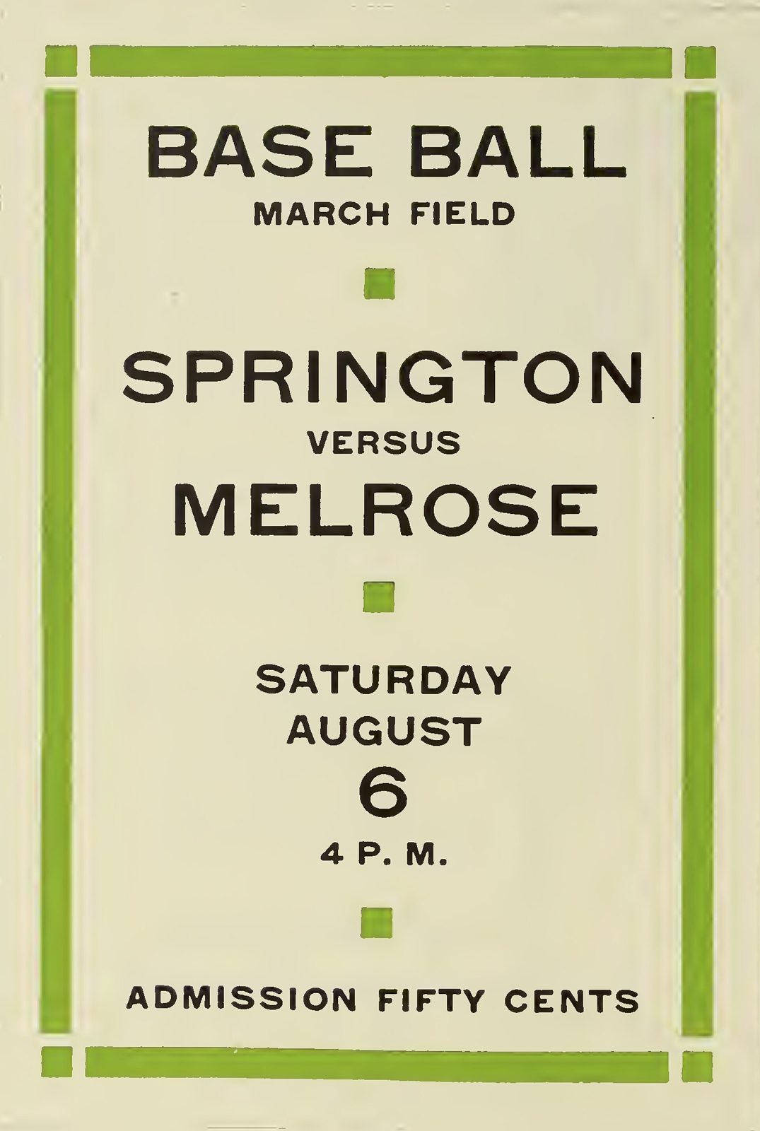 Sans-serif type specimen from a baseball poster by Edmund G. Gress